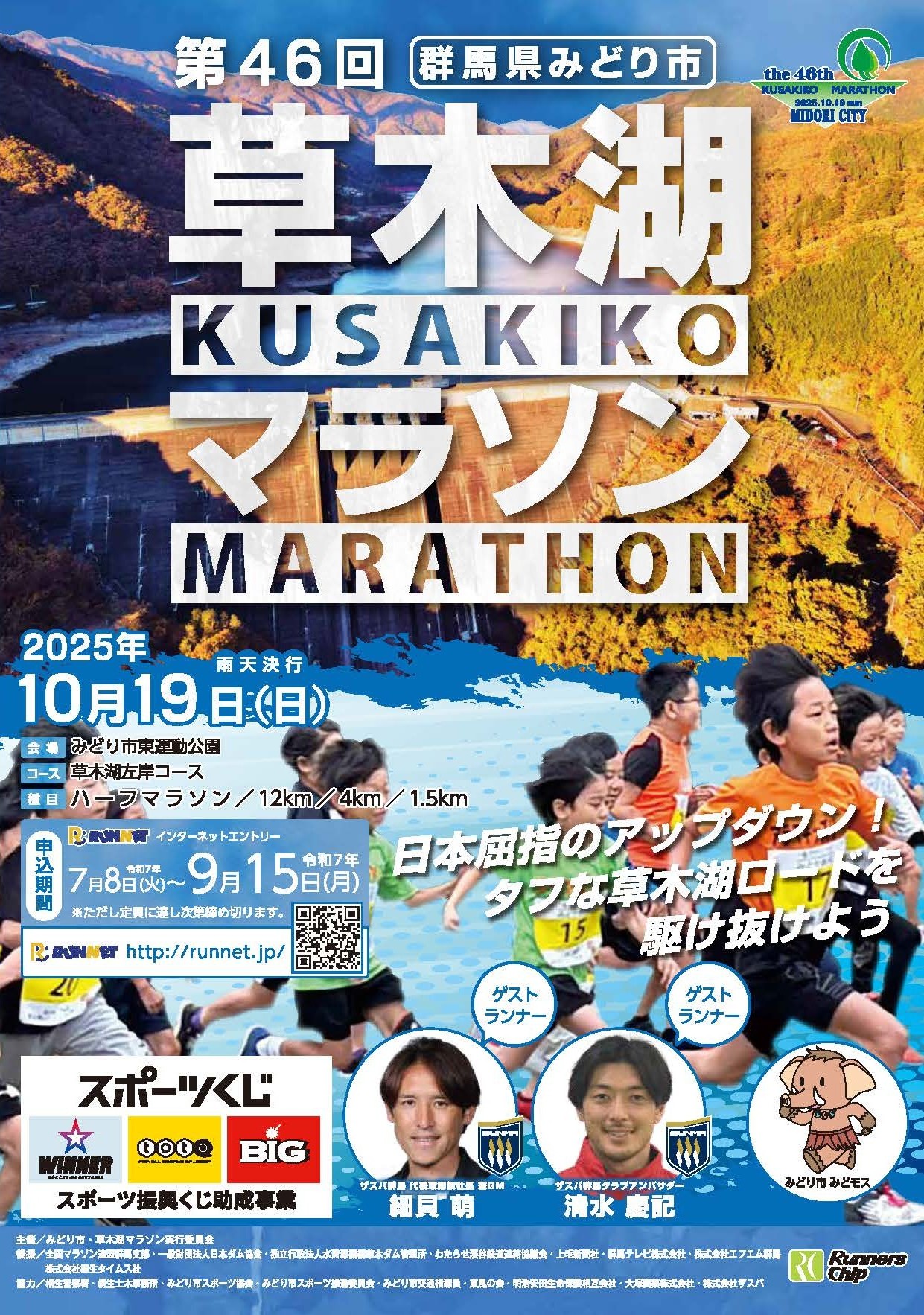 草木湖マラソン表示